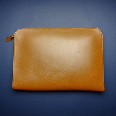 SLG56 DOCUMENT CASE IN BROWN CALFSKIN LEATHER