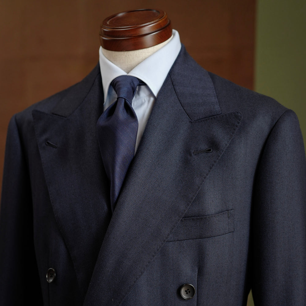 Navy Herringbone Suit